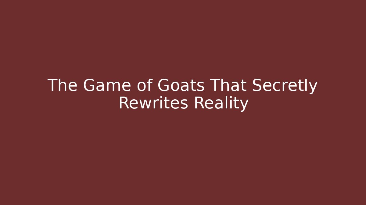 The Game of Goats That Secretly Rewrites Reality