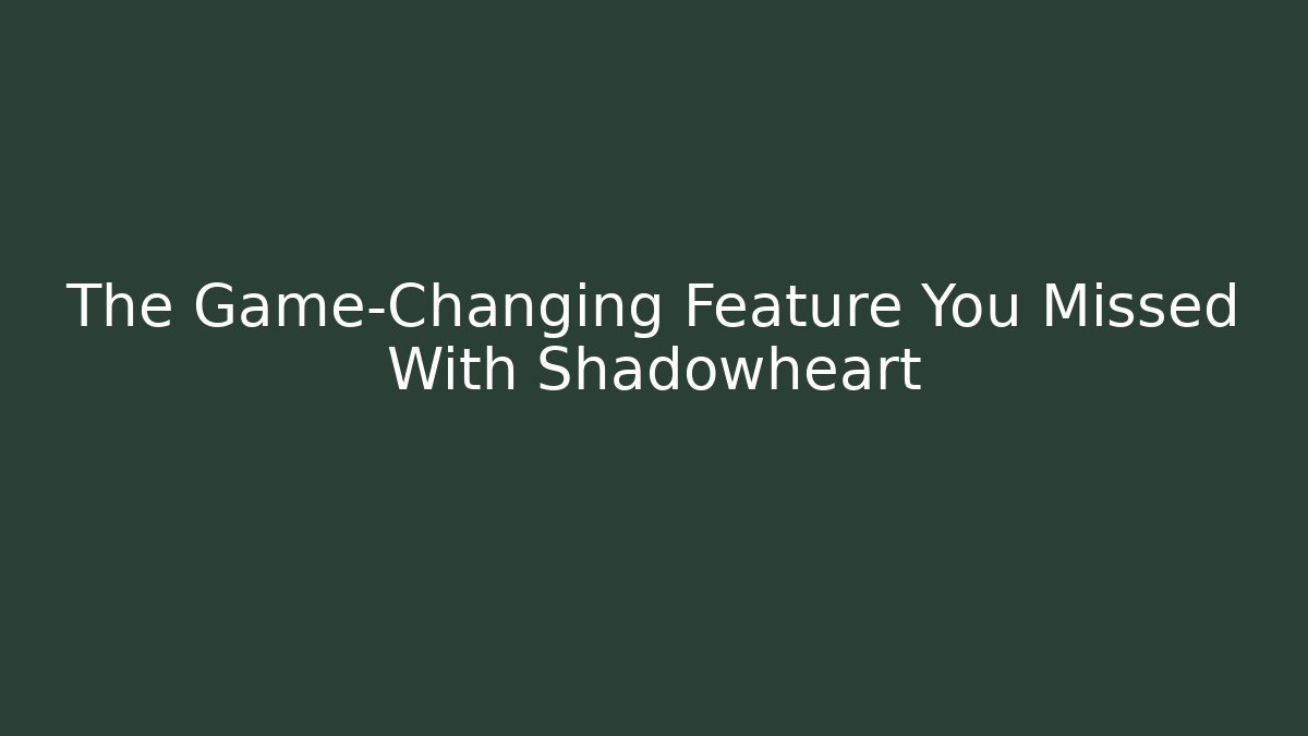 The Game-Changing Feature You Missed With Shadowheart
