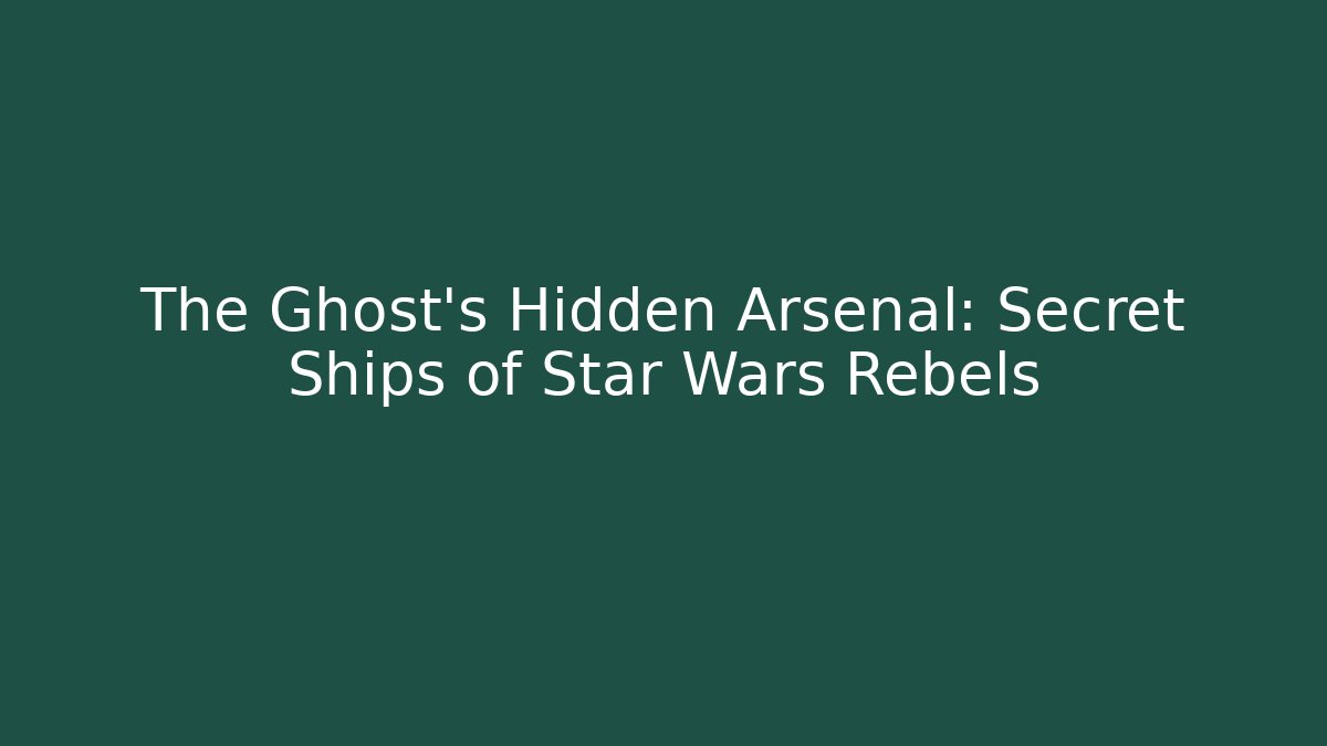 The Ghost's Hidden Arsenal: Secret Ships of Star Wars Rebels