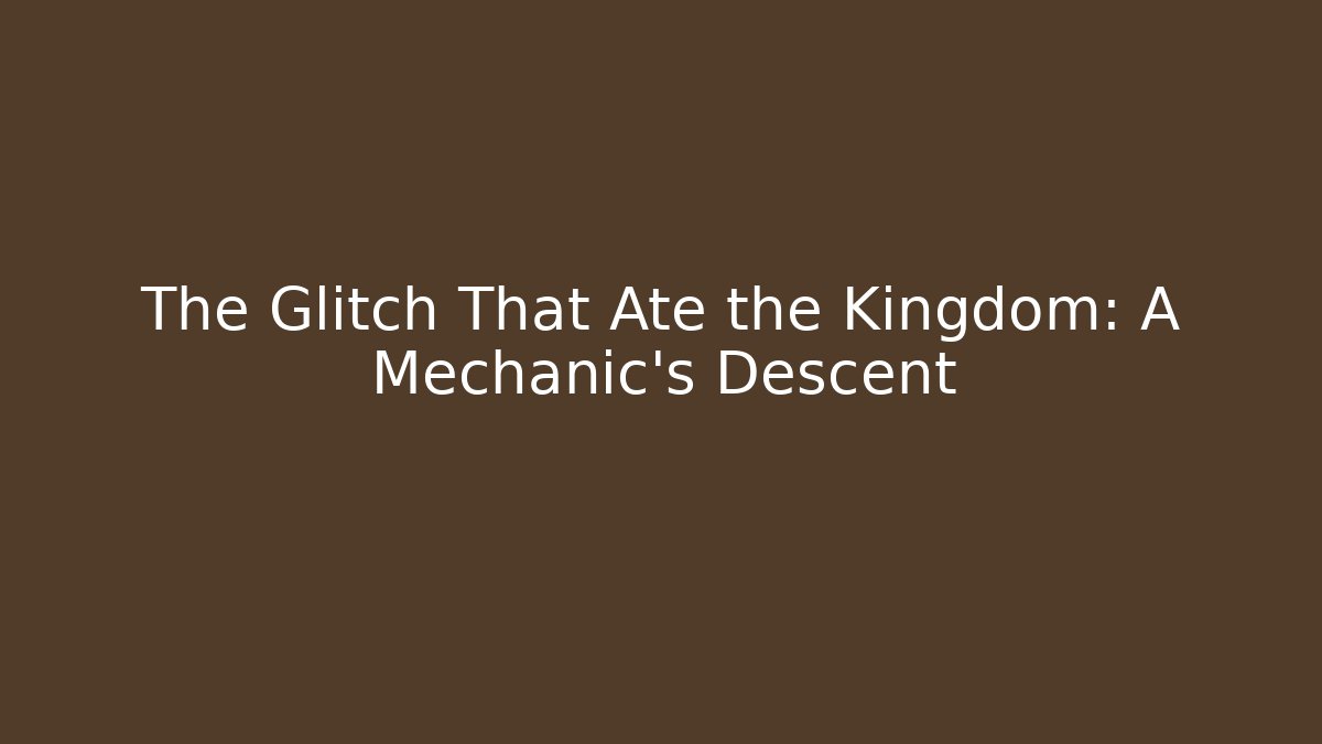 The Glitch That Ate the Kingdom: A Mechanic’s Descent