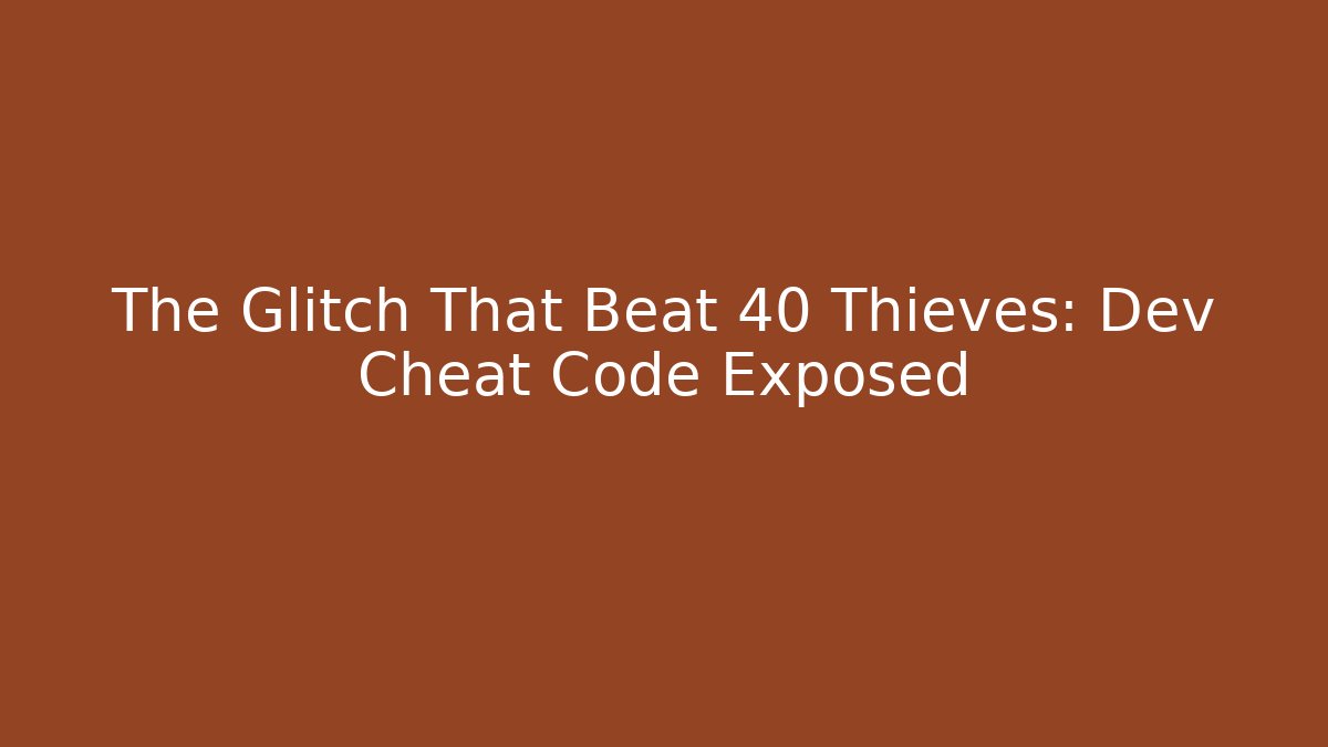 The Glitch That Beat 40 Thieves: Dev Cheat Code Exposed