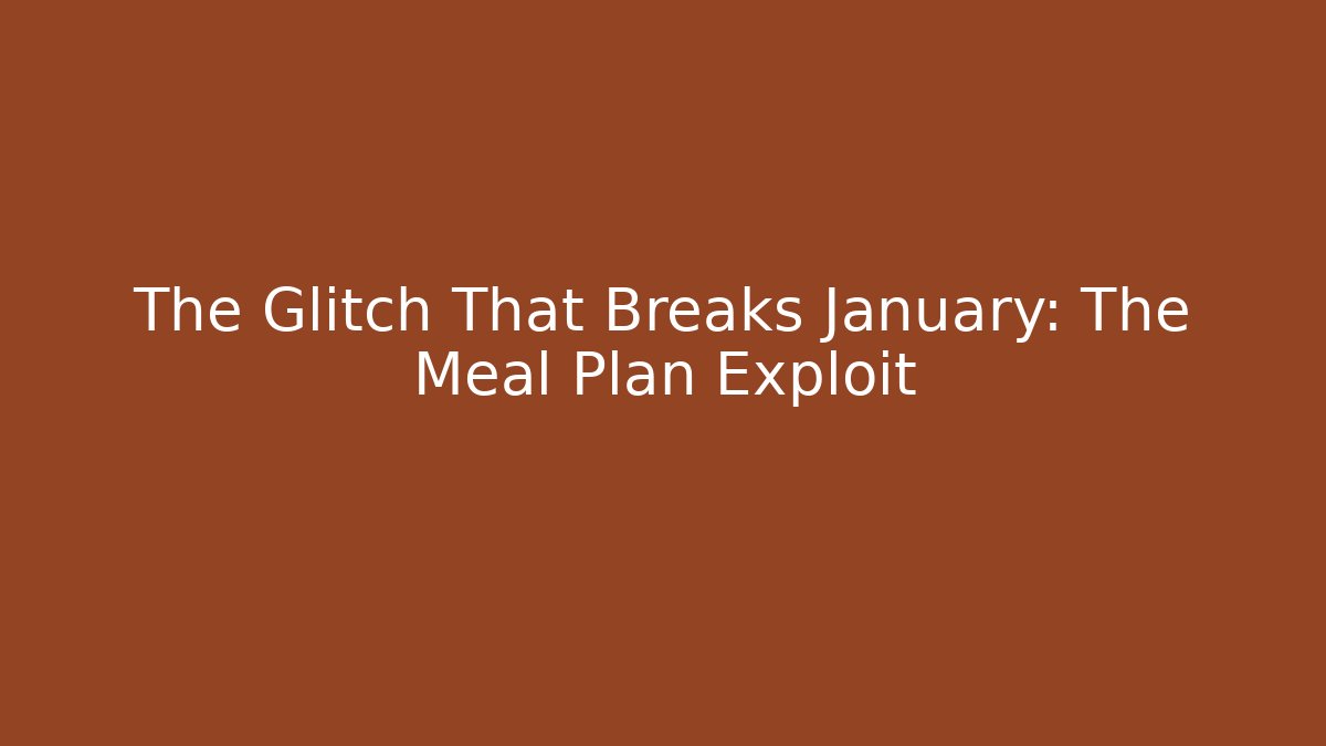 The Glitch That Breaks January: The Meal Plan Exploit