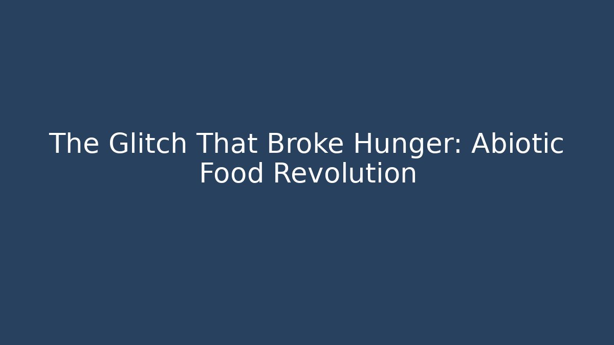 The Glitch That Broke Hunger: Abiotic Food Revolution - Critter Realm