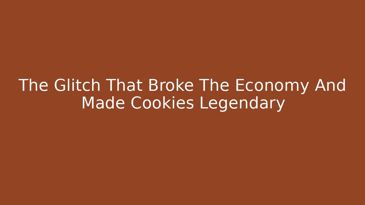 The Glitch That Broke The Economy And Made Cookies Legendary
