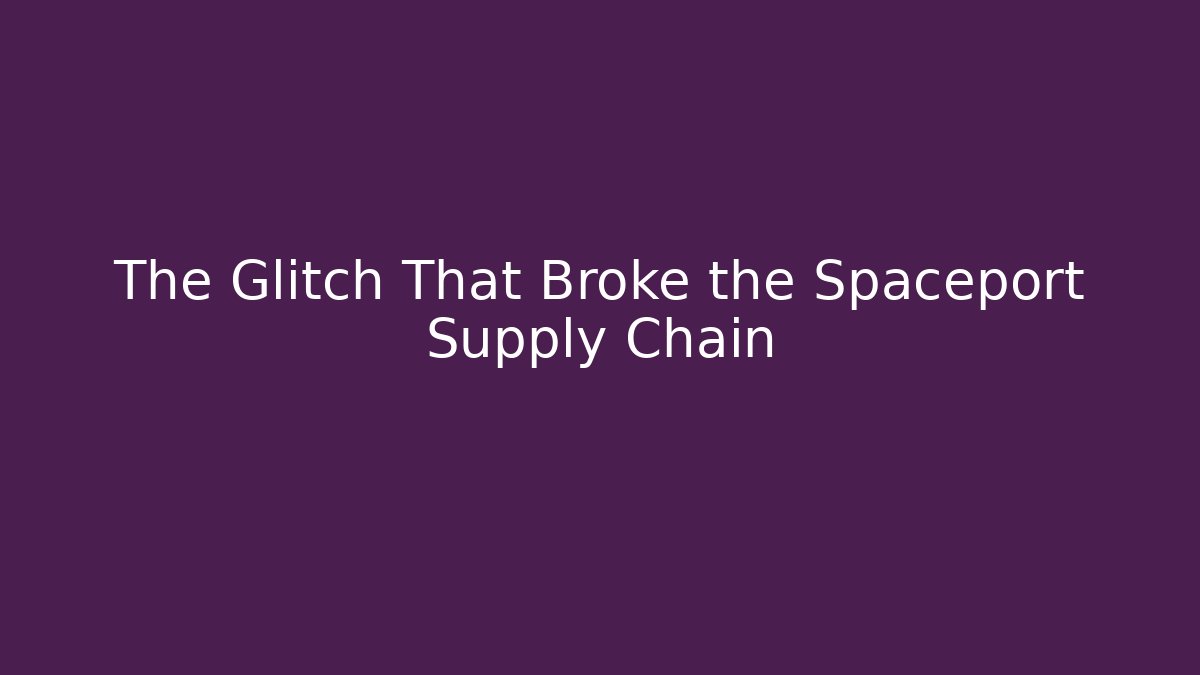 The Glitch That Broke the Spaceport Supply Chain