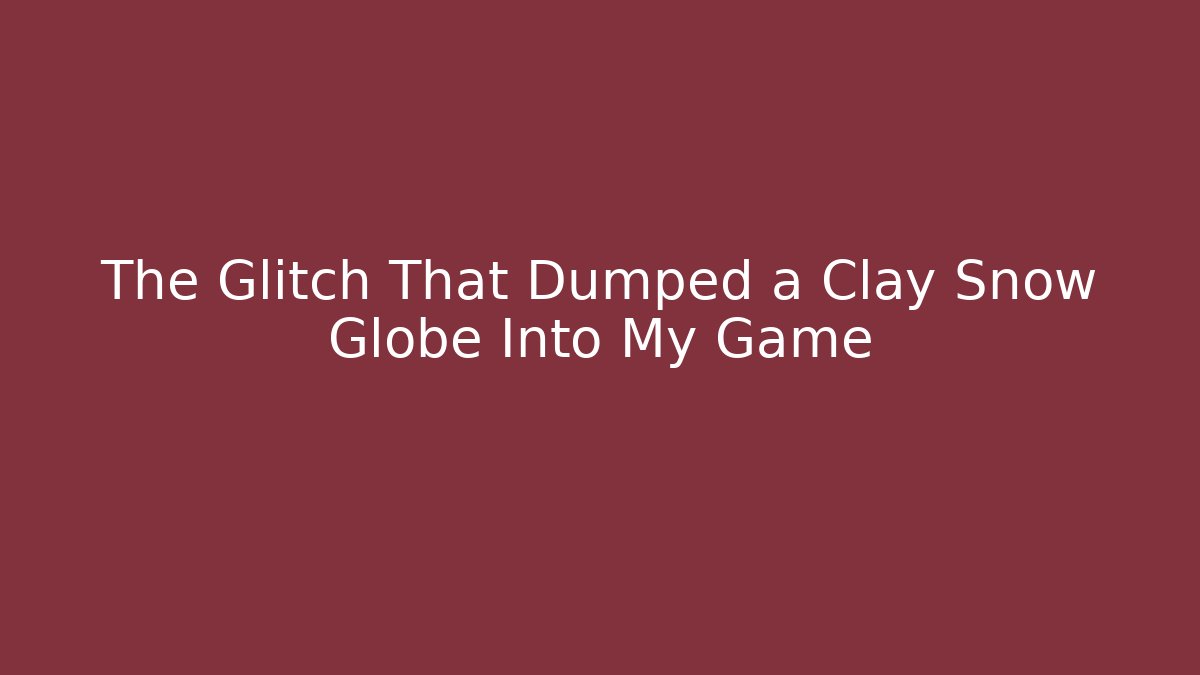 The Glitch That Dumped a Clay Snow Globe Into My Game