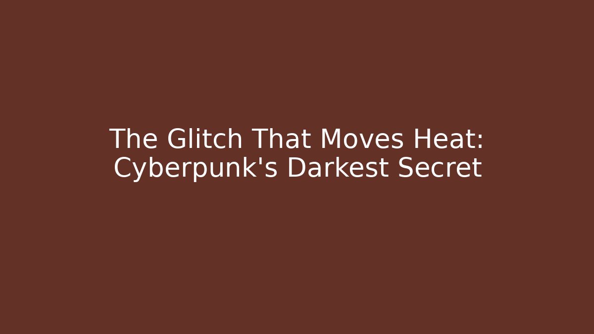 The Glitch That Moves Heat: Cyberpunk’s Darkest Secret