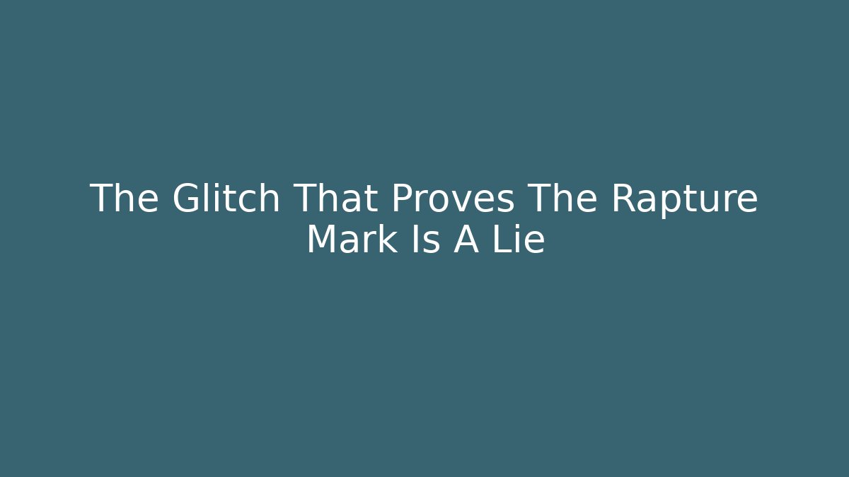 The Glitch That Proves The Rapture Mark Is A Lie