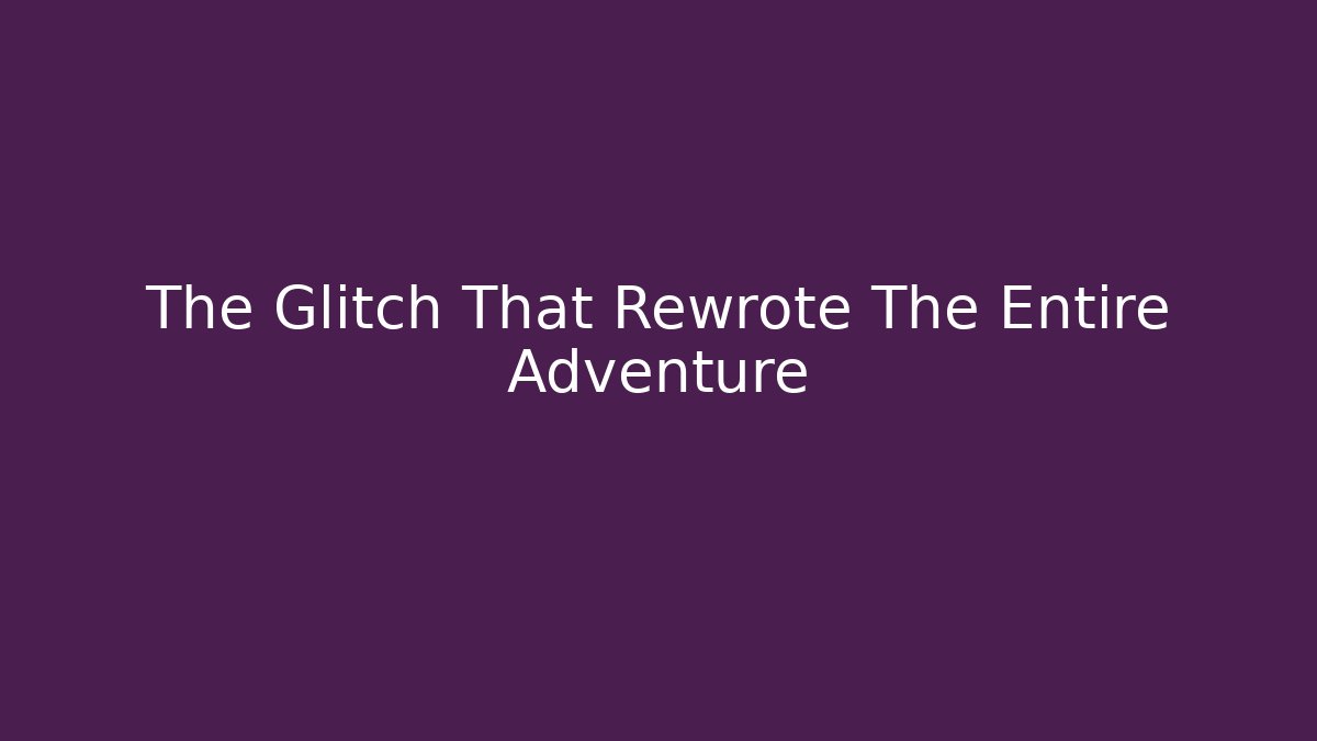 The Glitch That Rewrote The Entire Adventure