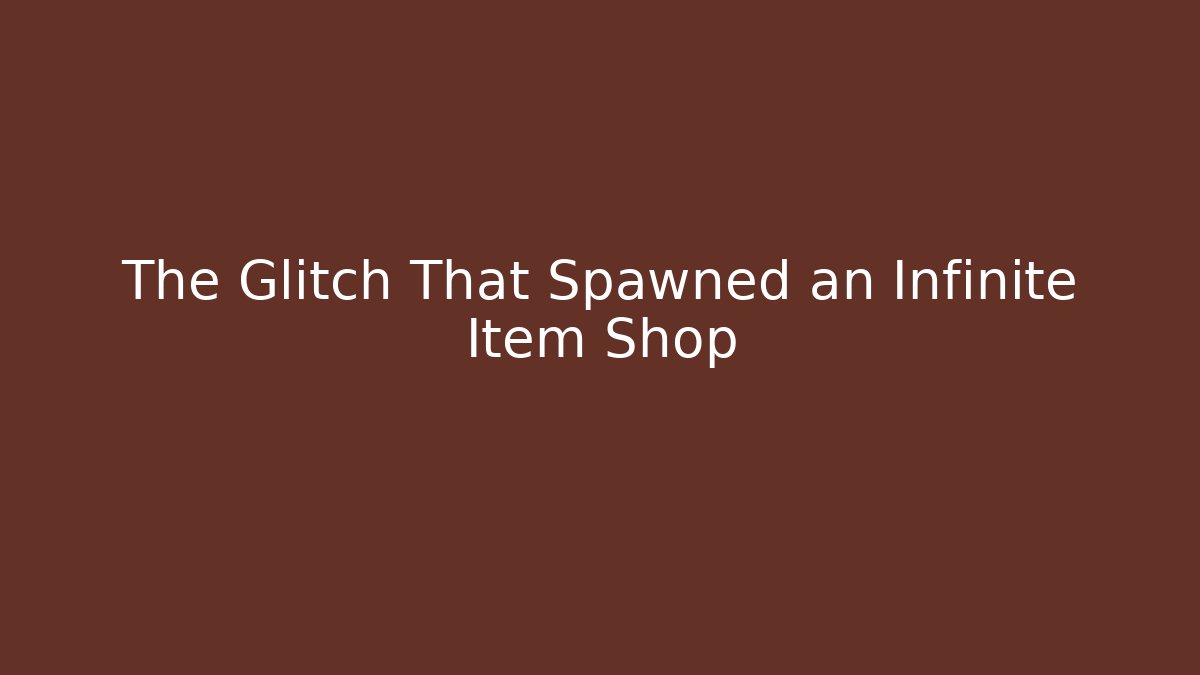 The Glitch That Spawned an Infinite Item Shop