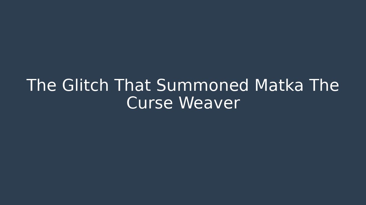 The Glitch That Summoned Matka The Curse Weaver