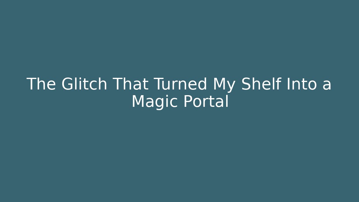 The Glitch That Turned My Shelf Into a Magic Portal