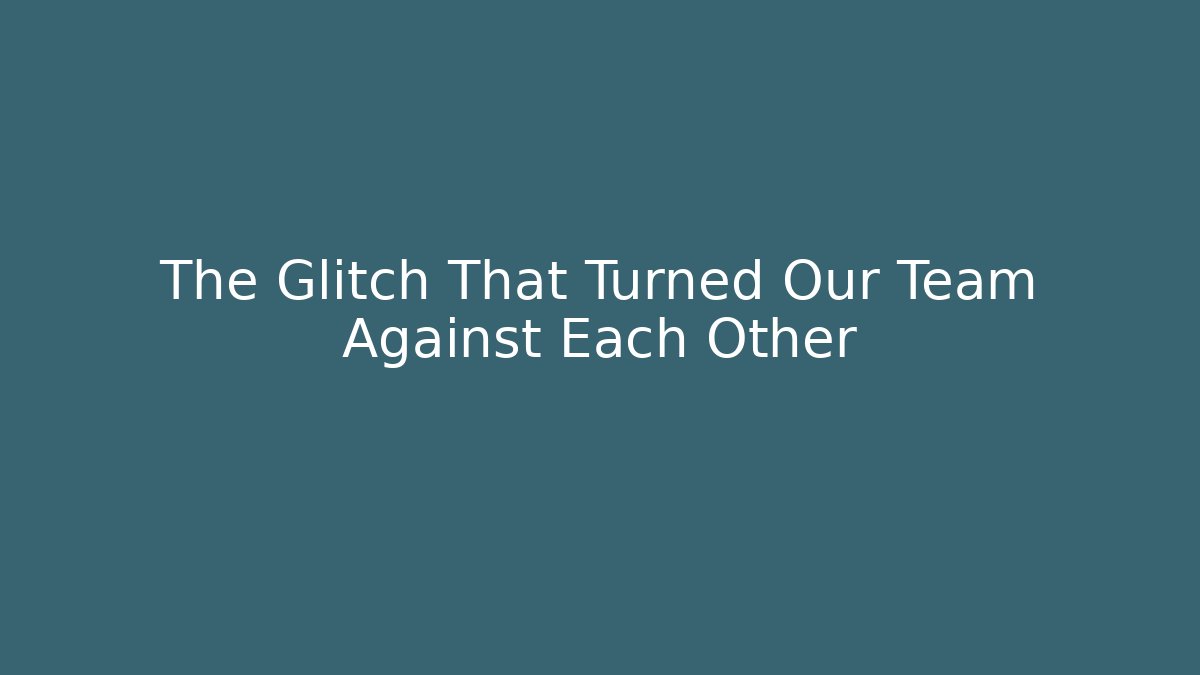 The Glitch That Turned Our Team Against Each Other
