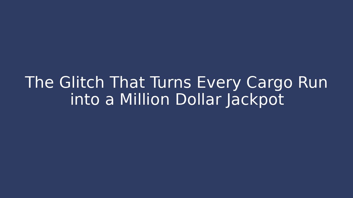 The Glitch That Turns Every Cargo Run into a Million Dollar Jackpot