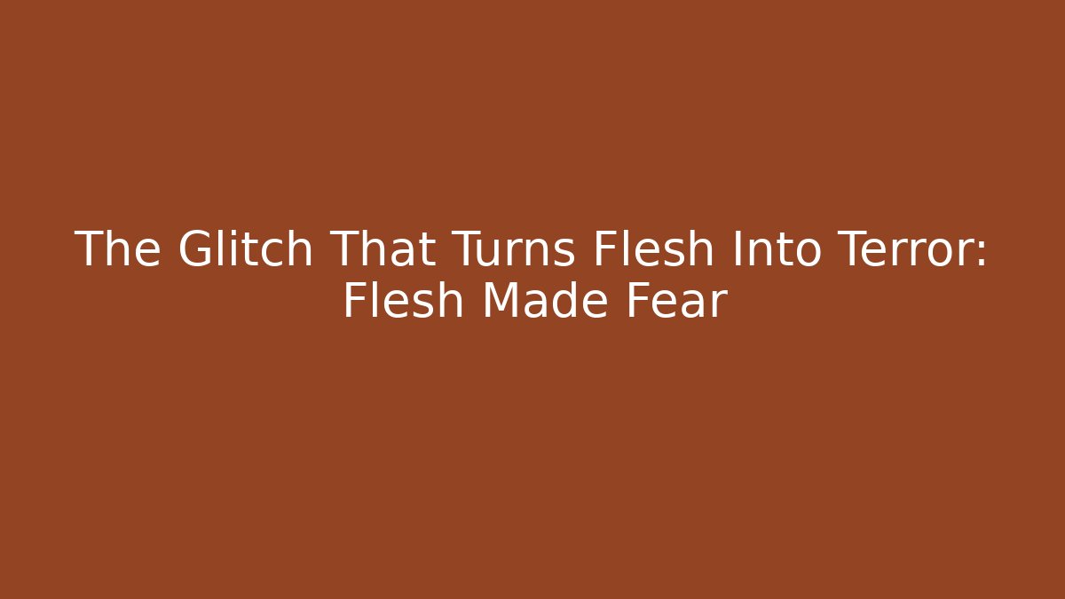 The Glitch That Turns Flesh Into Terror: Flesh Made Fear