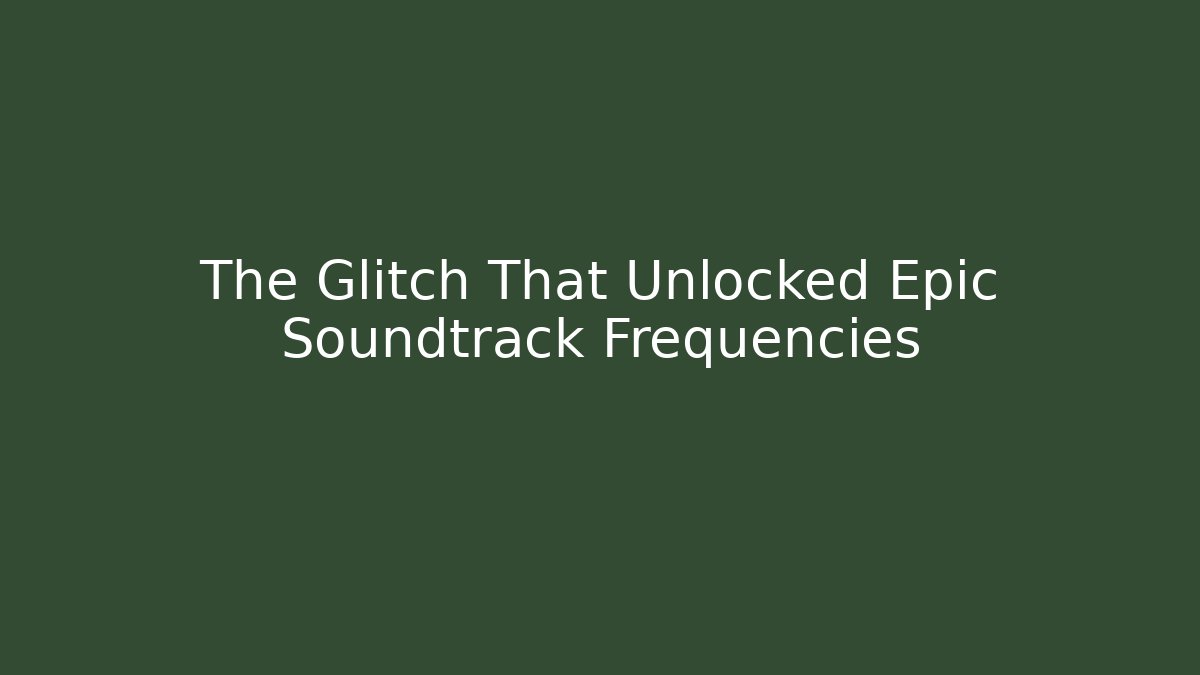 The Glitch That Unlocked Epic Soundtrack Frequencies