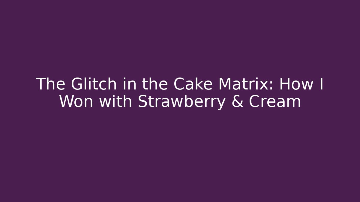 The Glitch in the Cake Matrix: How I Won with Strawberry & Cream