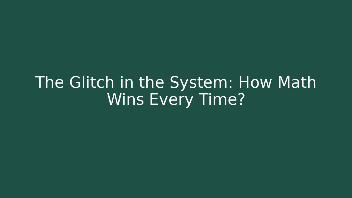 The Glitch in the System: How Math Wins Every Time?