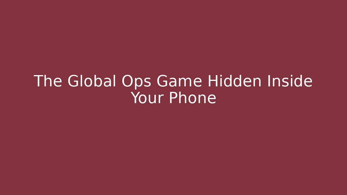 The Global Ops Game Hidden Inside Your Phone - Critter Realm