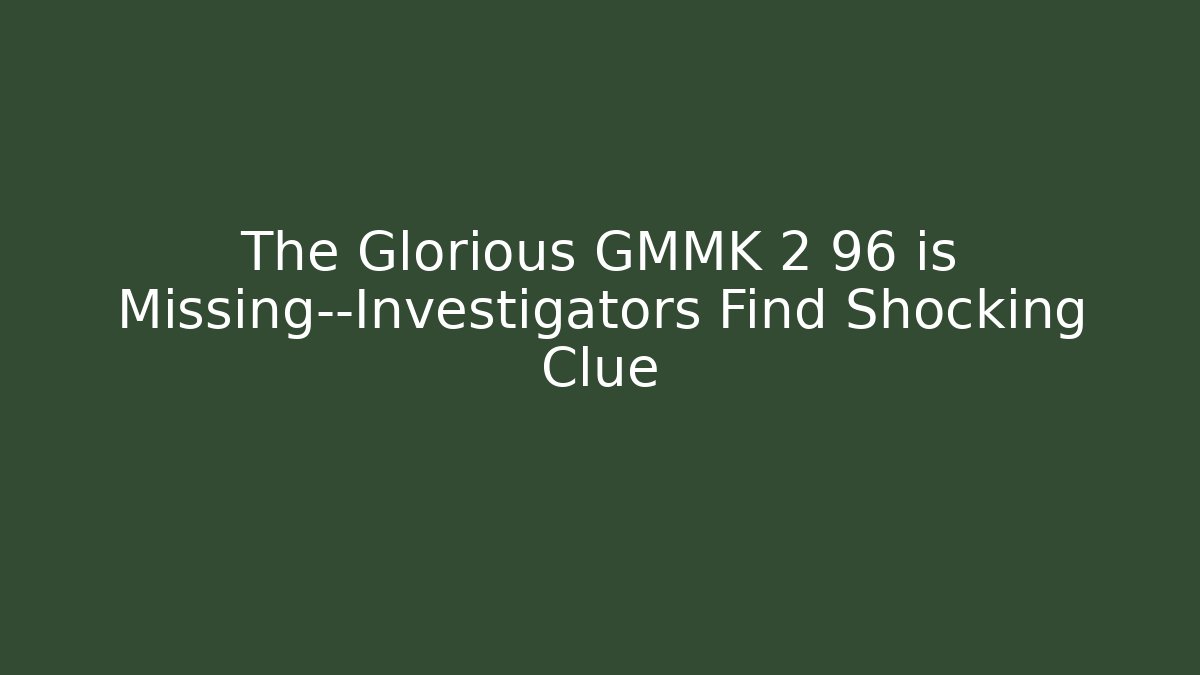 The Glorious GMMK 2 96 is Missing—Investigators Find Shocking Clue - Critter Realm