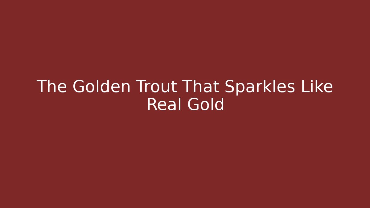 The Golden Trout That Sparkles Like Real Gold