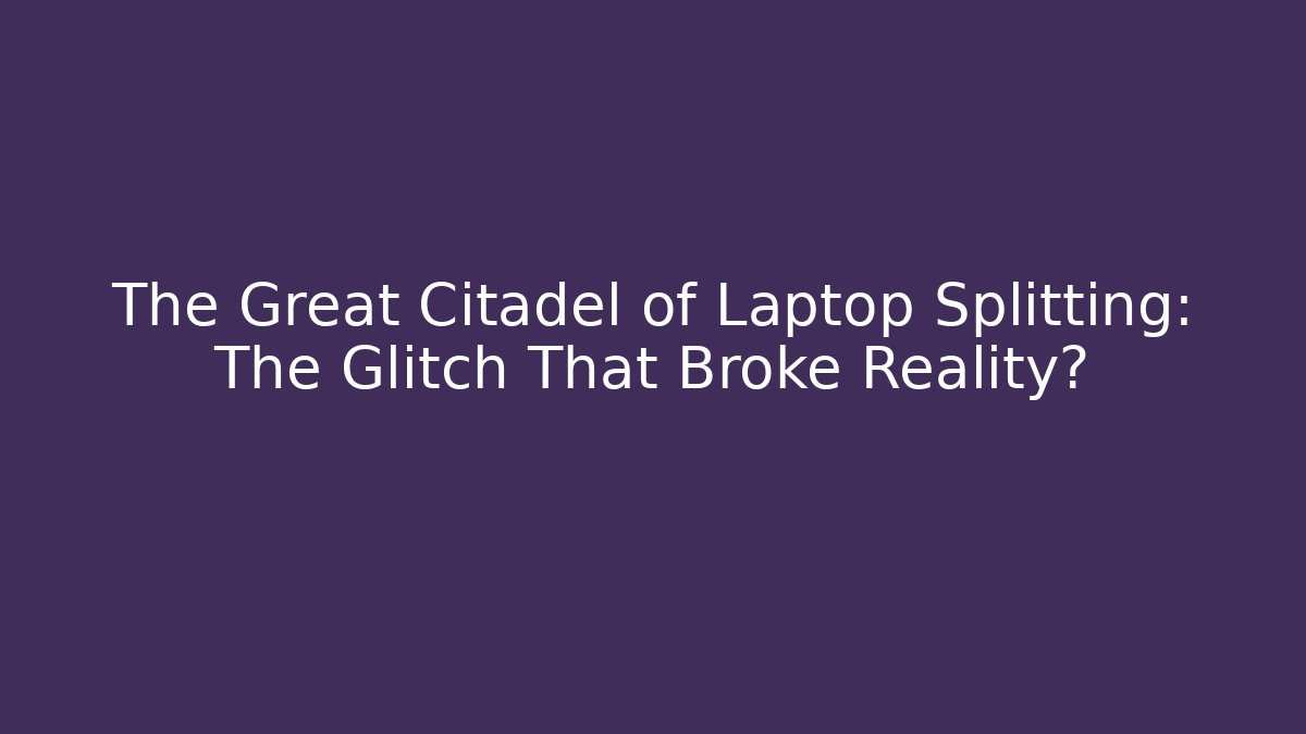 The Great Citadel of Laptop Splitting: The Glitch That Broke Reality?
