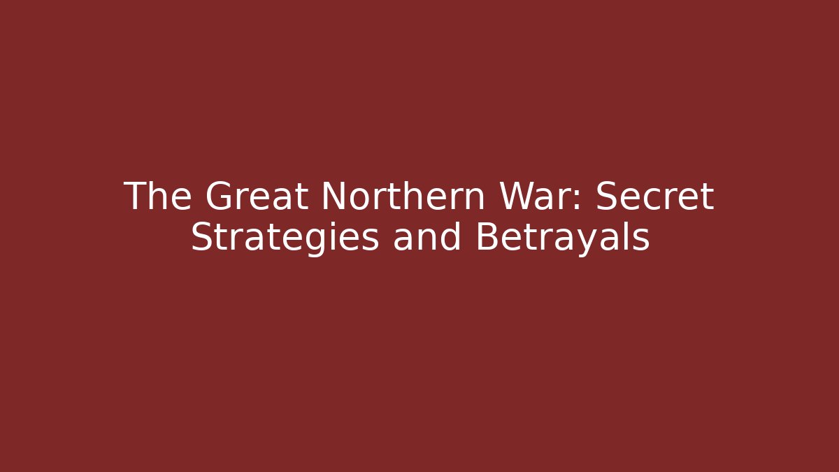 The Great Northern War: Secret Strategies and Betrayals