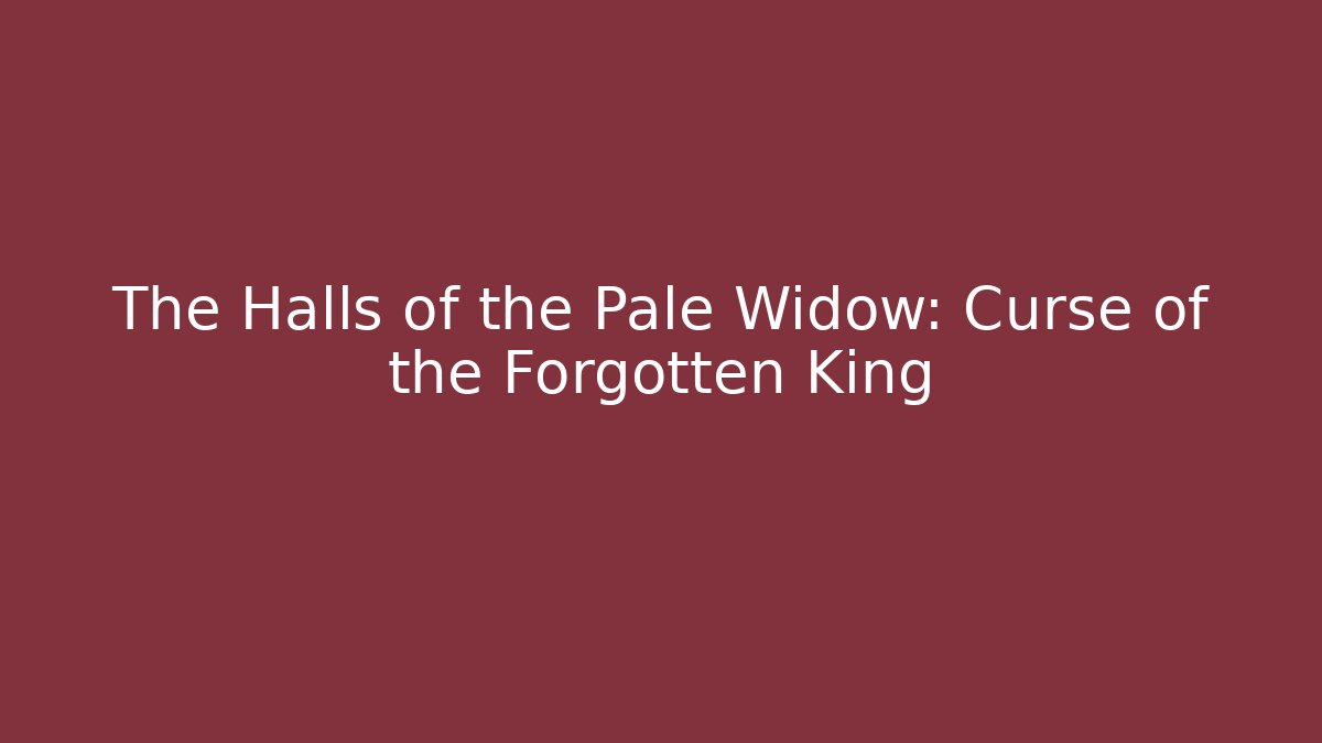 The Halls of the Pale Widow: Curse of the Forgotten King