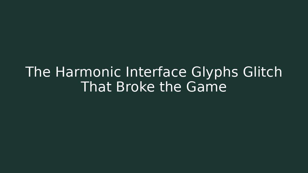 The Harmonic Interface Glyphs Glitch That Broke the Game