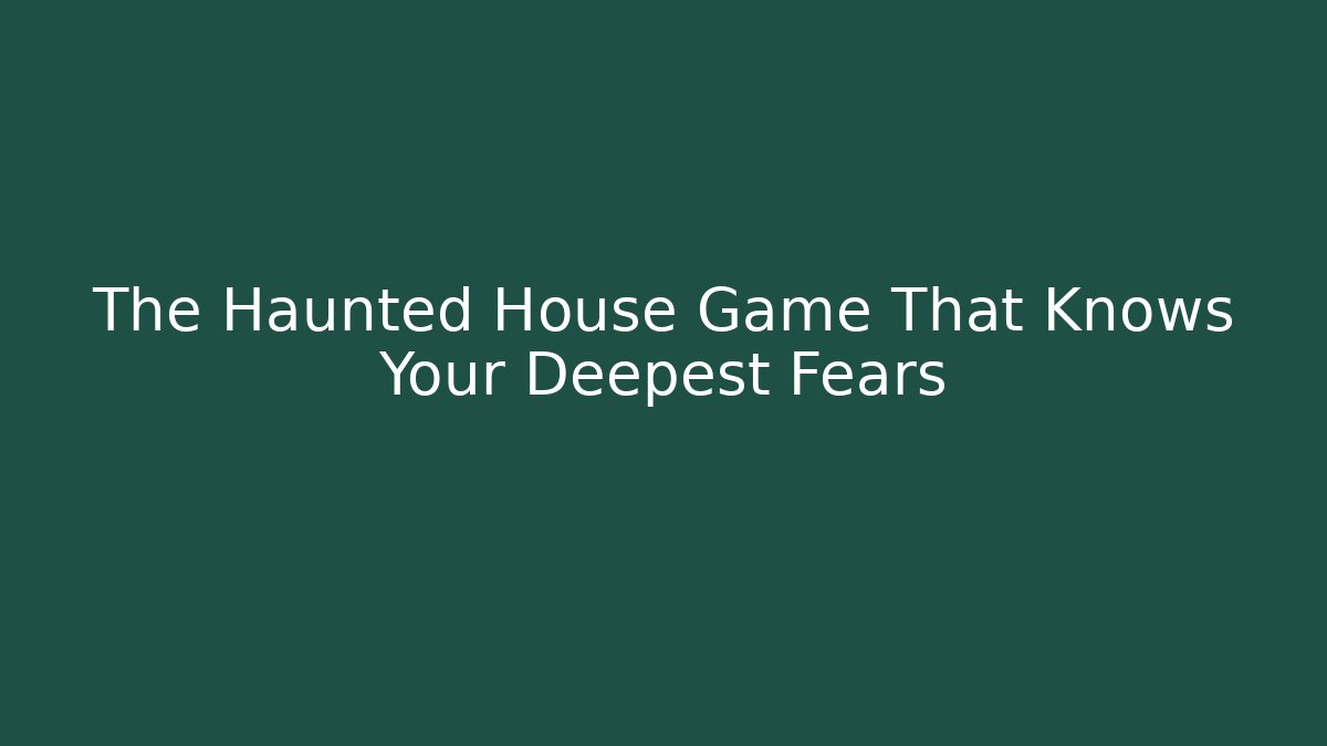 The Haunted House Game That Knows Your Deepest Fears
