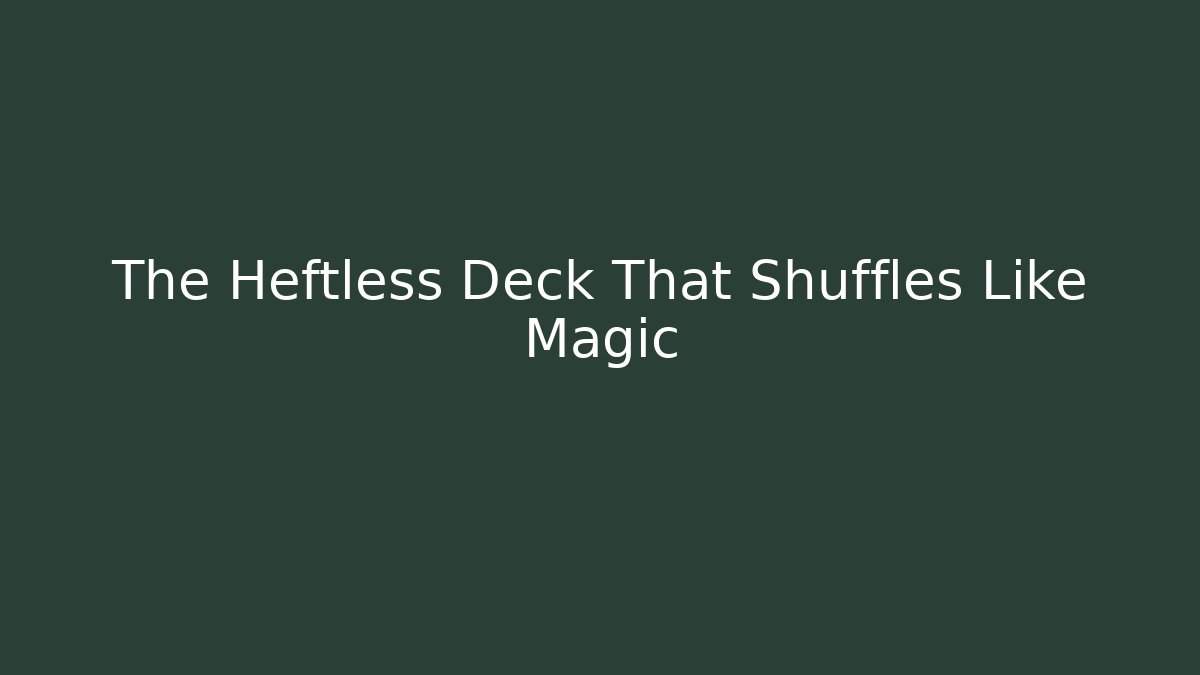 The Heftless Deck That Shuffles Like Magic
