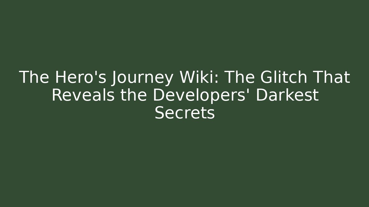 The Hero's Journey Wiki: The Glitch That Reveals the Developers' Darkest Secrets