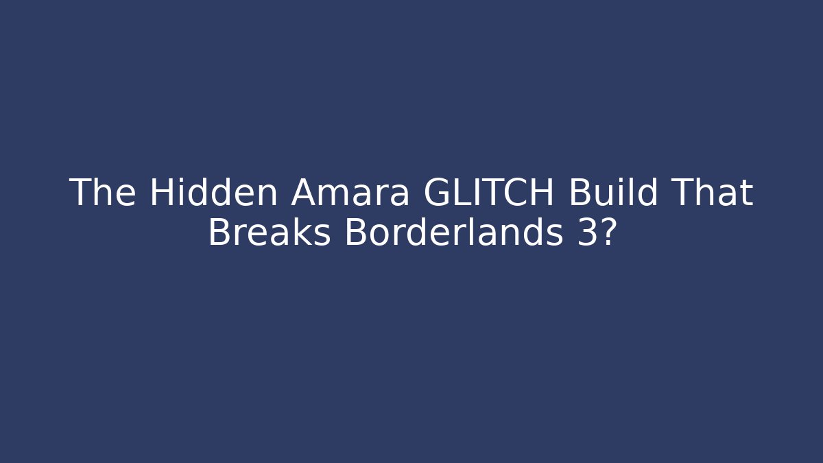 The Hidden Amara GLITCH Build That Breaks Borderlands 3? - Critter Realm