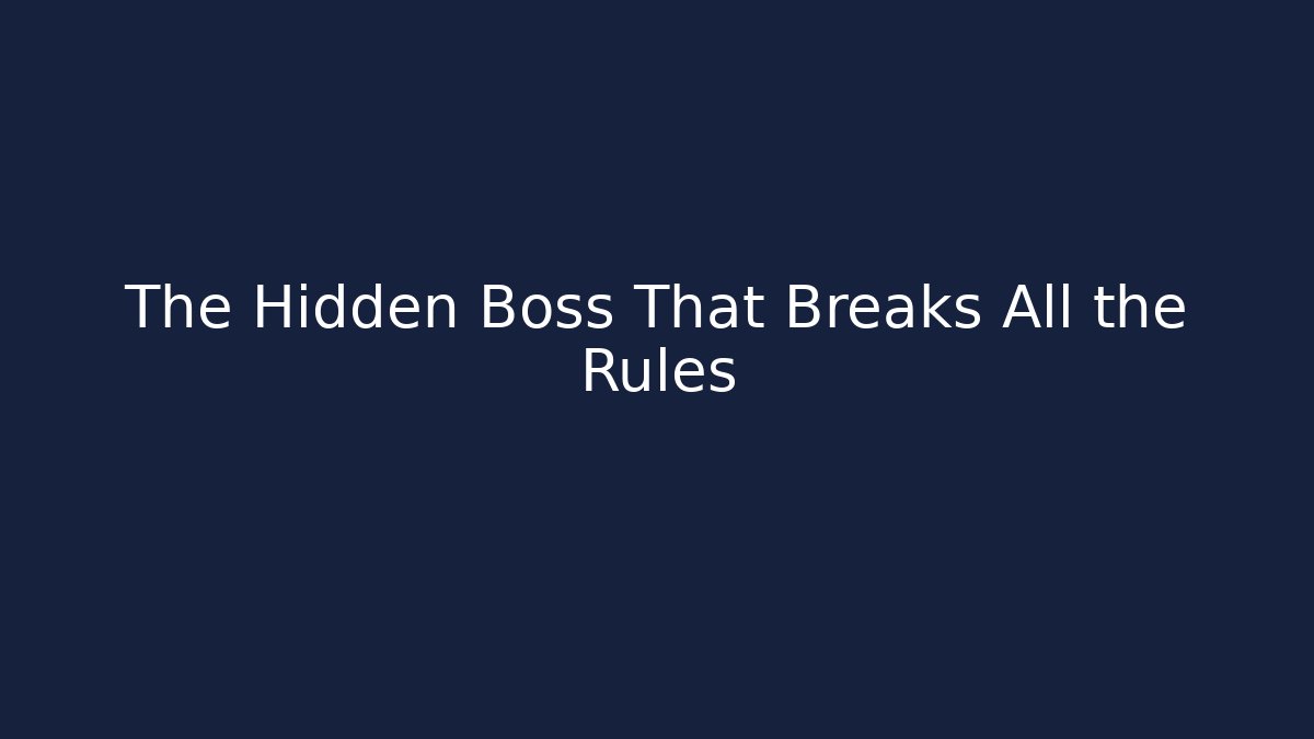 The Hidden Boss That Breaks All the Rules - Critter Realm