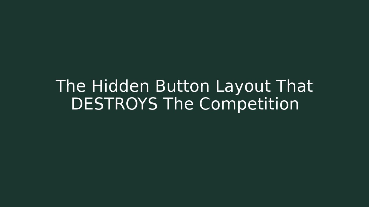 The Hidden Button Layout That DESTROYS The Competition - Critter Realm