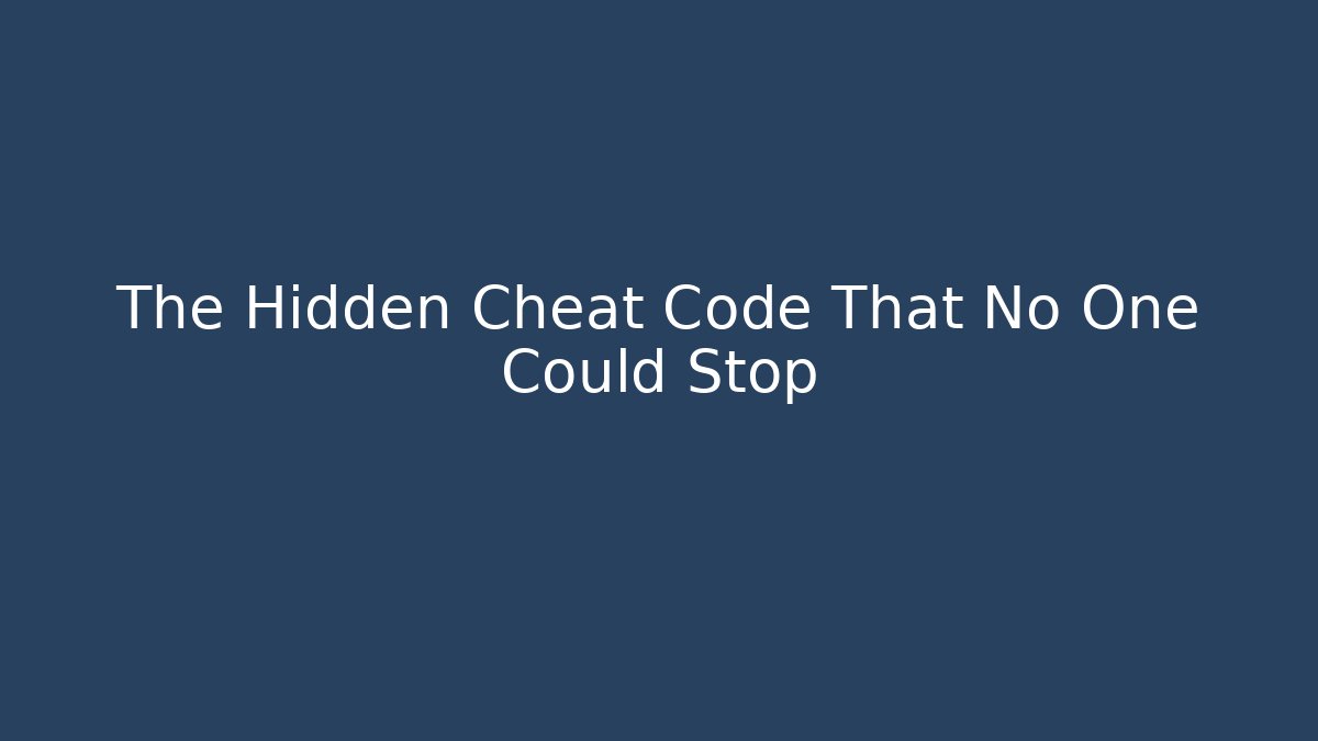 The Hidden Cheat Code That No One Could Stop - Critter Realm