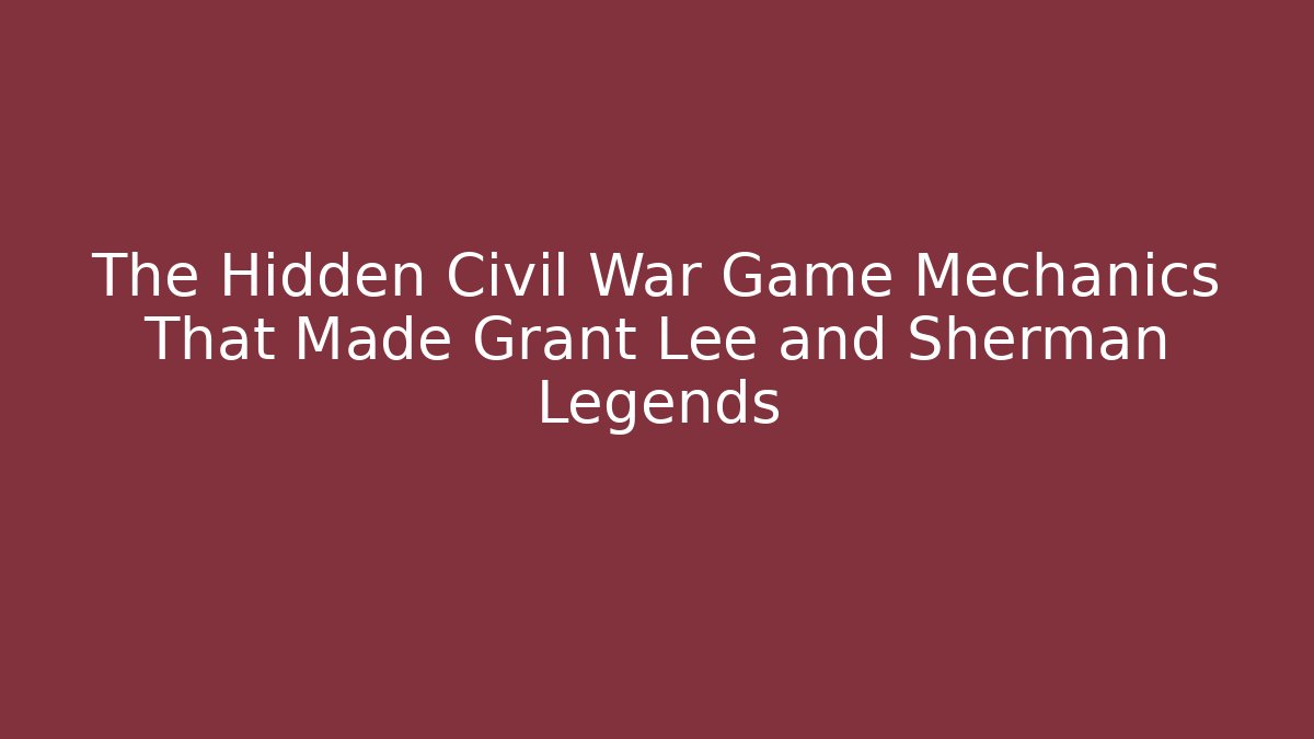 The Hidden Civil War Game Mechanics That Made Grant Lee and Sherman Legends
