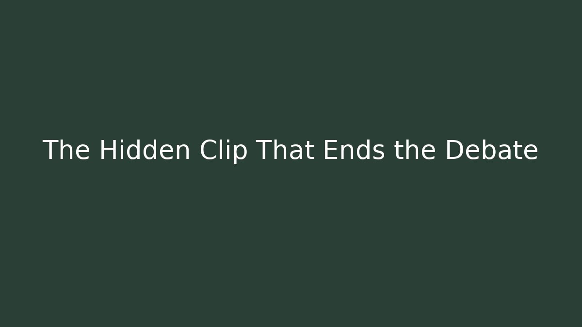 The Hidden Clip That Ends the Debate - Critter Realm