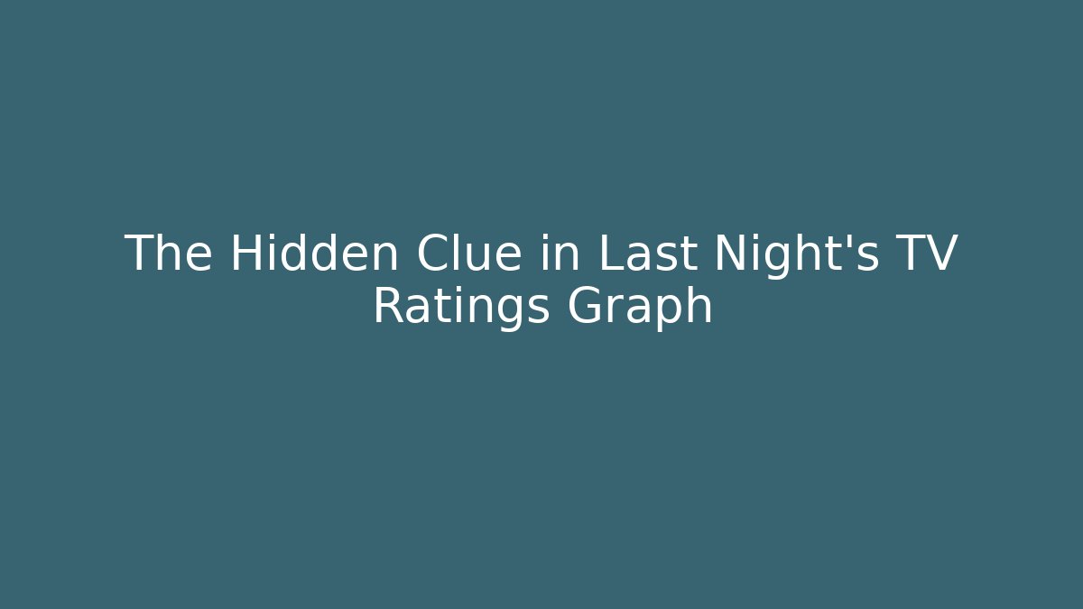 The Hidden Clue in Last Night's TV Ratings Graph - Critter Realm