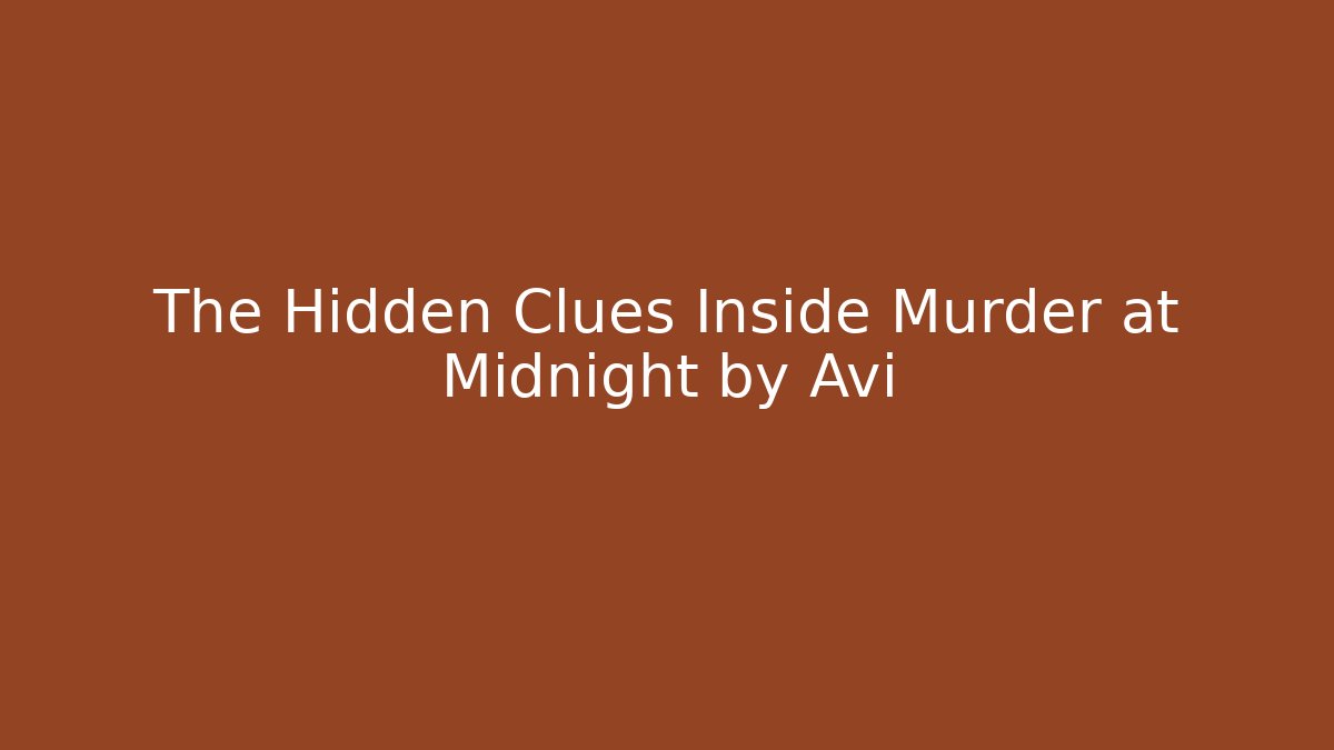 The Hidden Clues Inside Murder at Midnight by Avi
