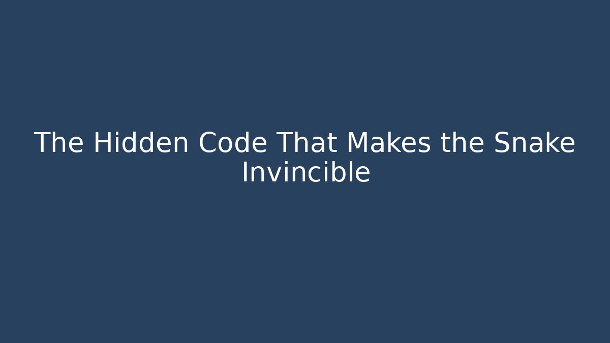 The Hidden Code That Makes the Snake Invincible - Critter Realm