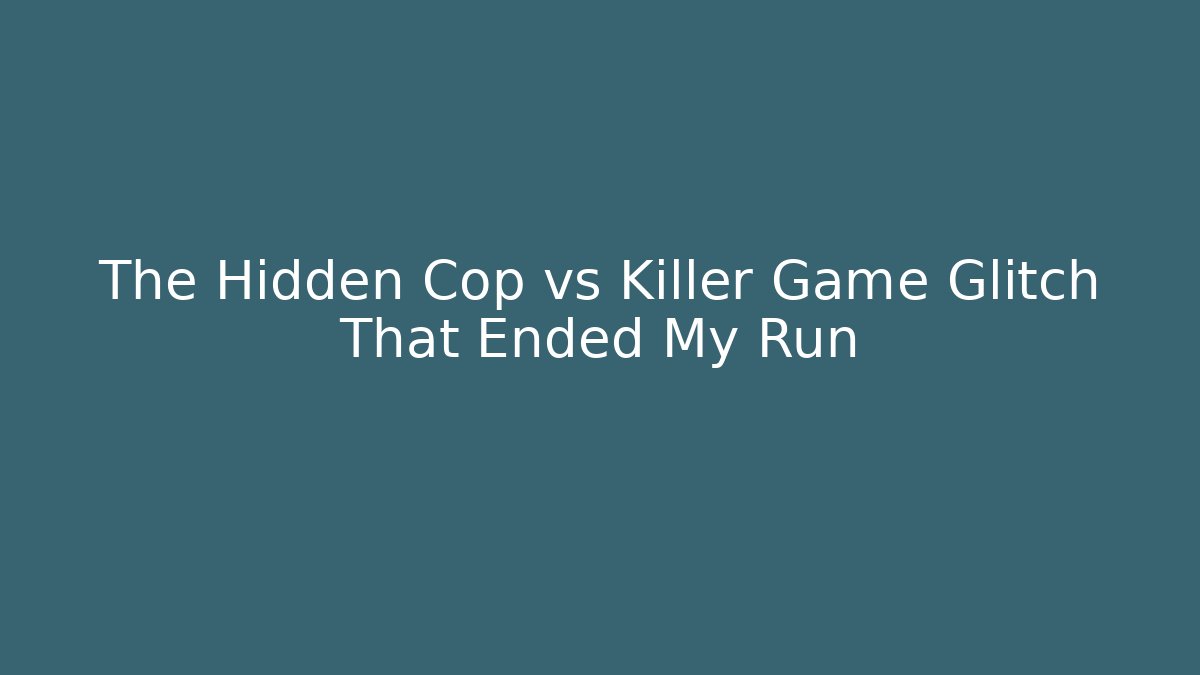 The Hidden Cop vs Killer Game Glitch That Ended My Run