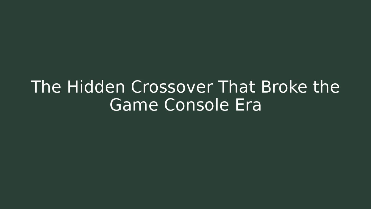 The Hidden Crossover That Broke the Game Console Era