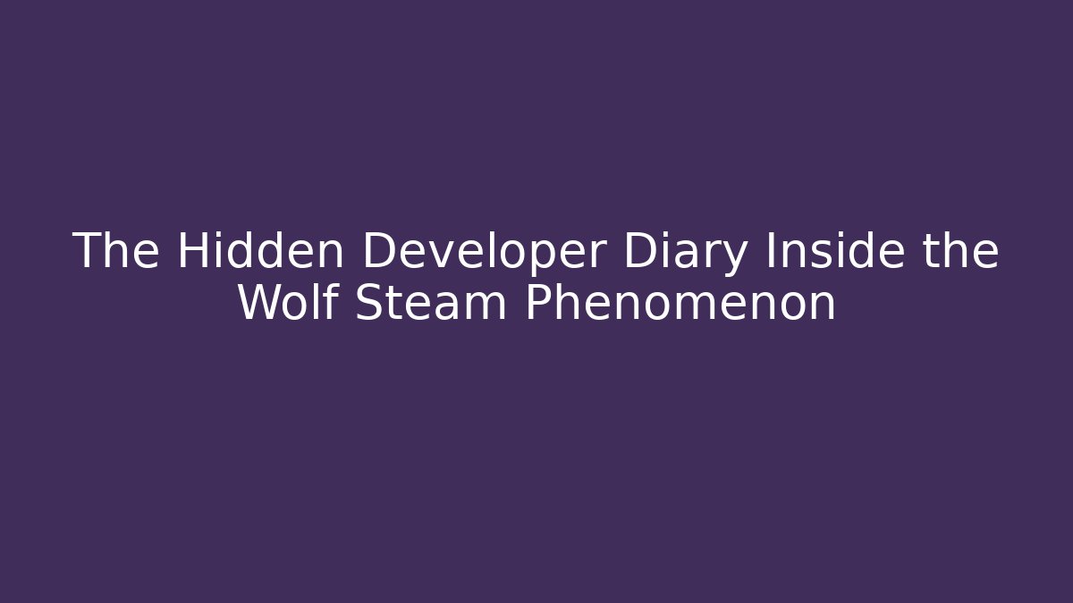 The Hidden Developer Diary Inside the Wolf Steam Phenomenon - Critter Realm
