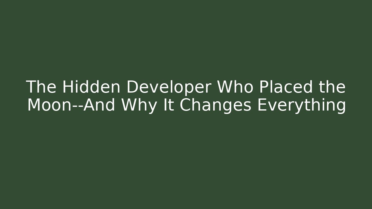 The Hidden Developer Who Placed the Moon—And Why It Changes Everything