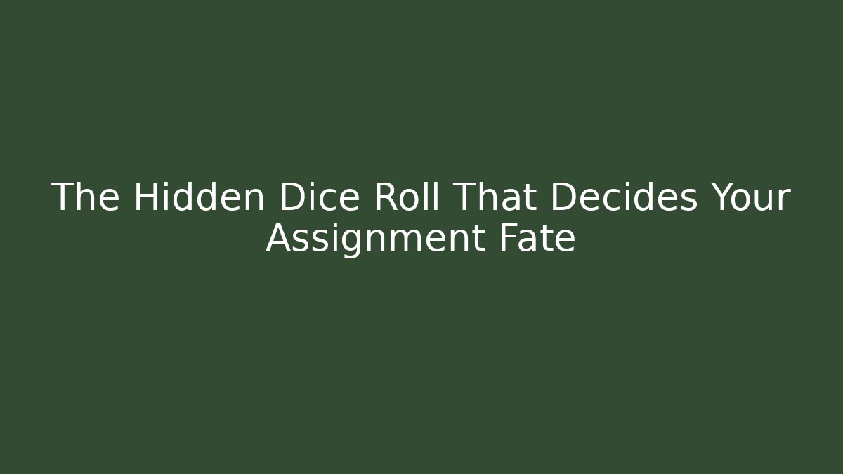 The Hidden Dice Roll That Decides Your Assignment Fate