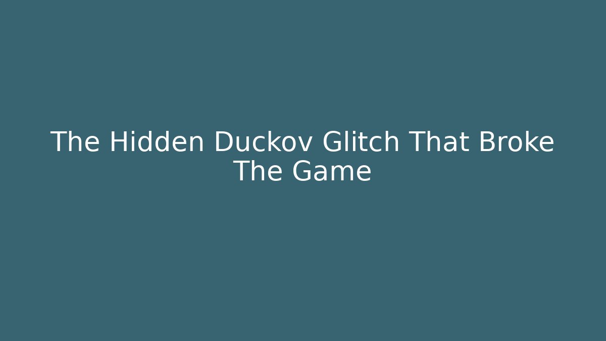 The Hidden Duckov Glitch That Broke The Game