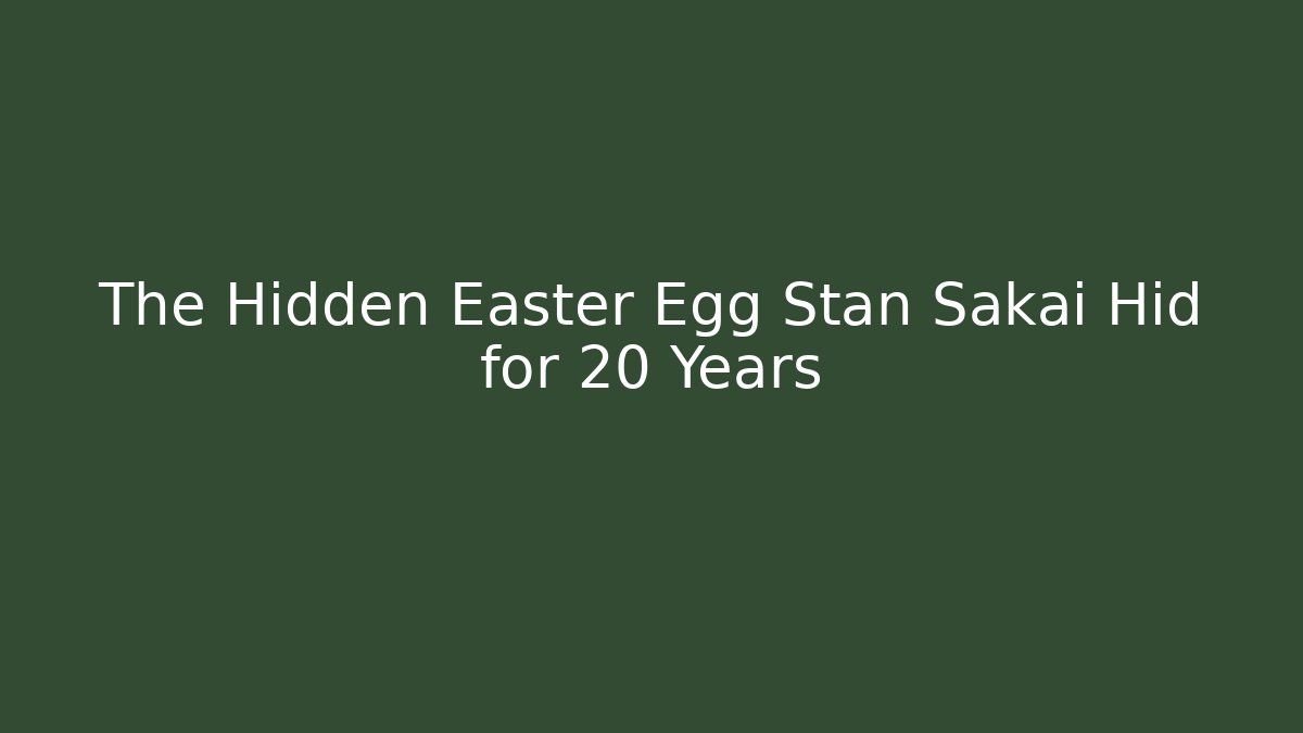 The Hidden Easter Egg Stan Sakai Hid for 20 Years - Critter Realm