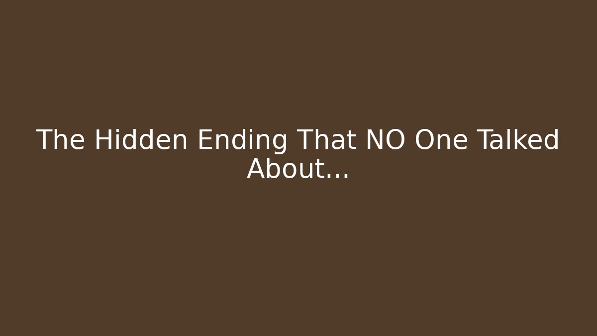 The Hidden Ending That NO One Talked About... - Critter Realm
