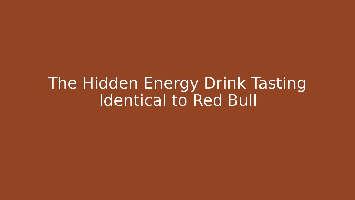 The Hidden Energy Drink Tasting Identical to Red Bull